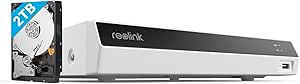 REOLINK 4K 8CH Network Video Recorder for Home Security Camera System, Only Work with 16MP/12MP/4K/5MP/4MP HD Reolink IP Cameras PoE NVR, 24/7 Recording to Pre-Installed 2TB Hard Drive, RLN8-410-White