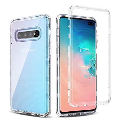 BENTOBEN Galaxy S10 Plus Case Clear, 3 in 1 Heavy Duty Shockproof Rugged Hard PC Cover Soft Rubber Bumper Three Layer Slim Full Body Protective Phone Cases for Samsung Galaxy S10  Plus Crystal Clear