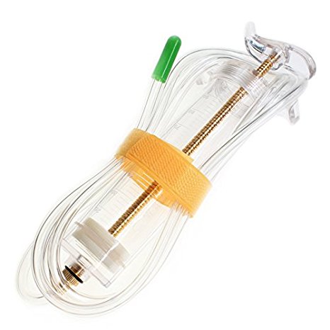 Bstean 100ml Large Plastic-Steel Syringe Pump with 150cm/59inch Tubing and Matching Cap for Oil Liquid Injection