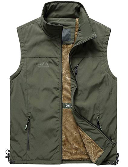 Jenkoon Men's Casual Lightweight Outdoor Travel Fishing Hunting Vest Jacket with Pockets