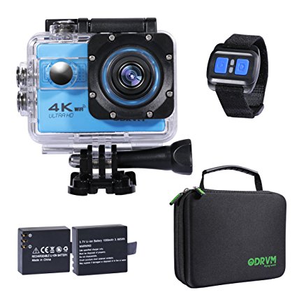4K Action Camera, Sports Camera With Remote Underwater Camera Wifi Waterproof UHD 20MP 170 Degree Wide Angle 2" LCD Screen with 2.4G Remote for Car Motorcycle Helmet Skiing Snowboarding Swimming