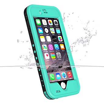 iPhone 6 Plus Waterproof Case, iThrough Waterproof, Dust Proof, Snow Proof, Shock Proof Case with Touched Transparent Screen Protector, Heavy Duty Protective Carrying Cover Case includes a 3.5mm AUX Cable for iPhone 6 Plus (5.5 inch) (Blue)