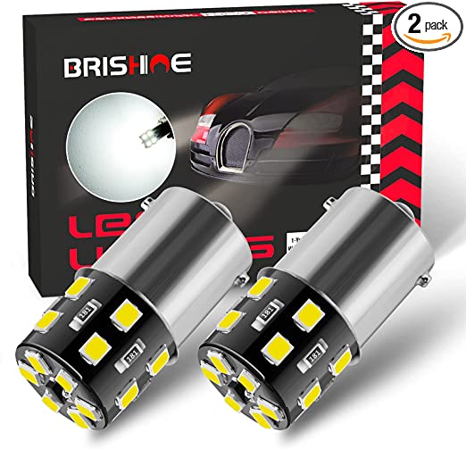 BRISHINE 2X 1141 1156 White Interior LED Light Bulbs for RV, Super Bright 6000K 18-SMD 1073 1003 7506 BA15S LED Bulbs for Camper Trailer Boat Car Indoor Lights(12V-24V)