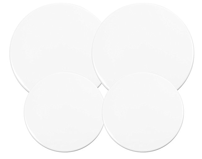 Calypso Basics Heavy Weight Electric Burner Cover,set of (2)10" and (2)8", White