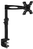 Mount-It MI-707 Height Adjustable Computer Monitor Desk Mount Stand for One LCD Flat Screen Monitor VESA 50 75 and 100 Compatible with 10 to 25 Inch Displays Full Motion Tilt Swivel 33 Lbs Capacity Clamp Base
