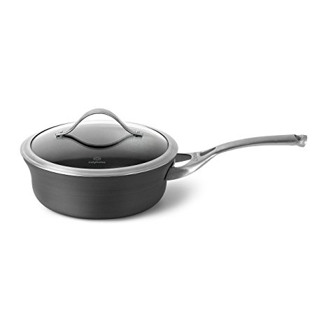 Calphalon Contemporary Hard-Anodized Aluminum Nonstick Cookware, Shallow Sauce Pan, 2 1/2-quart, Black