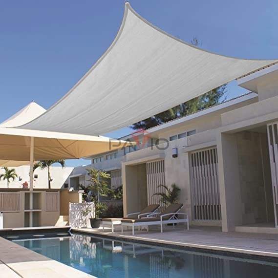Patio Paradise 10' x 20' FT Light Grey Sun Shade Sail Rectangle Square Canopy - Permeable UV Block Fabric Durable Outdoor - Customized Available