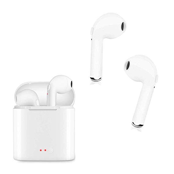 Bluetooth Headphones V4.2 Bluetooth Wireless Earbuds Stereo Impacting Mini Sports Headset Built-in Mic Charger Box and Supports All Bluetooth Devices …