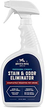Professional Strength Stain & Odor Eliminator - Enzyme-Powered Pet Odor & Stain Remover for Dogs and Cat Urine - Spot Carpet Cleaner - Small Animal Odor Remover (32 oz) by Rocco & Roxie Supply Co