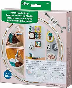 Clover Punch Needle Hoop Notion, White