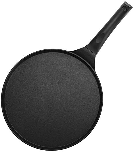 10.5'' Aluminum Round Crepe Pan, Ejoyway, Nonstick Crepe Maker Versatile Cooking Plate Pancakes Maker Griddle with Handle for Breakfast Roti, Tortilla, Eggs, BBQ, Crepes, Pizzas, Steaks
