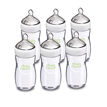 NUK Simply Natural Baby Bottles, 9 oz, 6-Pack