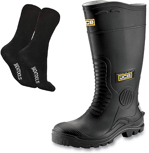 mad4tools JCB Hydromaster Safety Wellington Boots and Boot Socks
