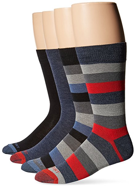 Rockport Men's Solid Striped Crew Sock