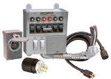 Reliance Controls 31406CRK ProTran 6-Circuit 30 Amp Generator Transfer Switch Kit With Transfer Switch 10-Foot Power Cord And Power Inlet Box For Up To 7500-Watt Generators