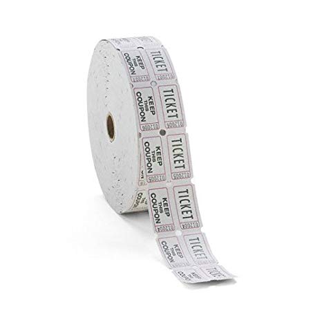 Generations Consecutively Numbered Double Ticket Roll, White, 2000 Tickets per Roll (22043)