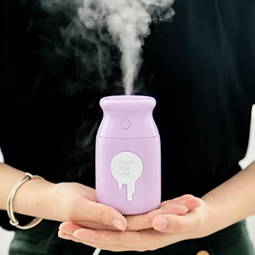 Cool Mist Ultrasonic Humidifier, 180ML USB Portable Mist Air Mini Humidifier-Quiet Operation, Automatic Shut Down Function For Office Home Bedroom Car(Purple-180ML)