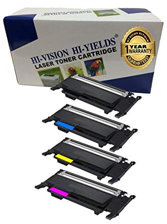 HI-VISION HI-YIELDS Compatible Toner Cartridge Replacement for Samsung CLP325 (1 Black, 1 Cyan, 1 Yellow, 1 Magenta, 4-Pack)