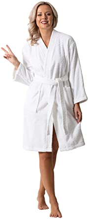 Luxurious Turkish Terry Kimono Collar Super-Soft Terry Absorbent Bathrobes for Women