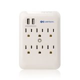 UL Listed Cable Matters 6-Outlet Wall Mount Surge Protector with 24A Dual USB Charging