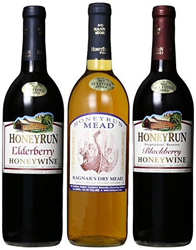 HoneyRun 3 Bottle Sampler: Mead, Blackberry, Elderberry 750 mL Wine