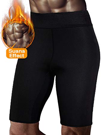 SETENOW Men's Slimming Sauna Pants Hot Sweat Neoprene for Weight Loss Fat Burning Body Shaper Sweat Capris Shorts