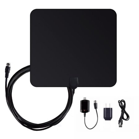 Antenna HDTV, 1PLUS Indoor Antennas 50 Miles Range HDTV Antenna Detachable Amplifier Signal Booster High Signal Capture of 13ft Coaxial Cable- 1 Year Warranty
