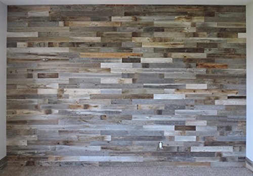 Box of 40 square feet. Reclaimed Wood Wall Paneling DIY asst 3-inch boards. Barnwood boards choice of colors.