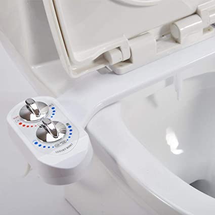 PLMOK Simple Bidet Body Cleaner Without Electric Smart Toilet Lid Butt Flusher Hot and Cold Single Spray