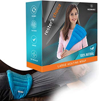 Microwave Heating Pad for Back Pain Microwavable | Heat Wrap for Back, Legs, Stomach Cramps, Neck and Shoulders, Lower Back Heating Pad | All-Natural Portable Moist Hot or Cold Therapy