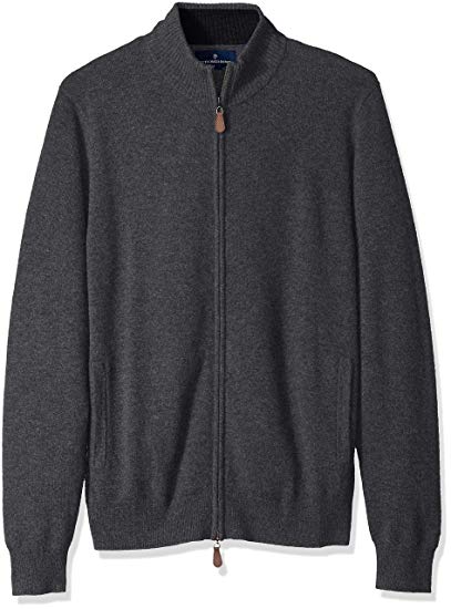 Buttoned Down Men's Standard 100% Cashmere Full-Zip Sweater