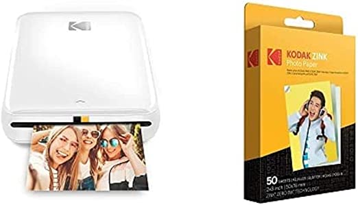 KODAK Step Instant Printer Compatible with Kodak Smile, Kodak Step, PRINTOMATIC