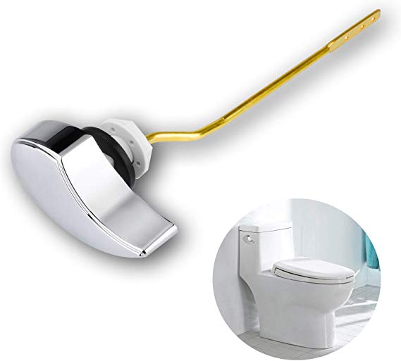 Chrome Toilet Tank Flush Lever Handle, Powerdelux Universal Side Mount Toilet Handle Replacement, Fit For Most Toilet