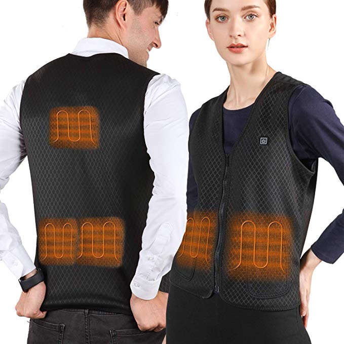 VALLEYWIND Men Heated Vest, USB Charging Electric Heated Jacket Washable Warm Waistcoat
