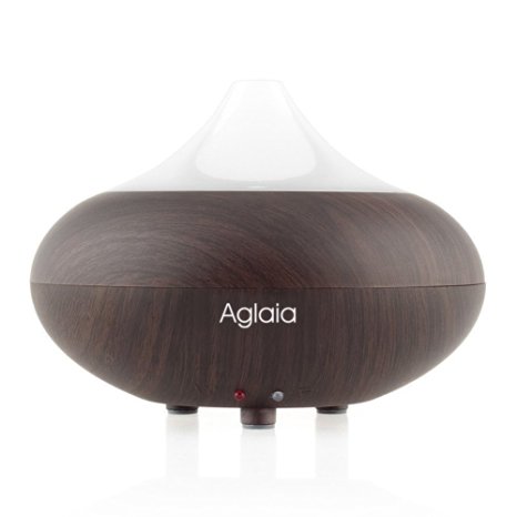 Aglaia Essential Oil Diffuser 100ml Electronic Aromatherapy humidifier with Color Changing Lights and Auto Shut-off Function, Dark Brown