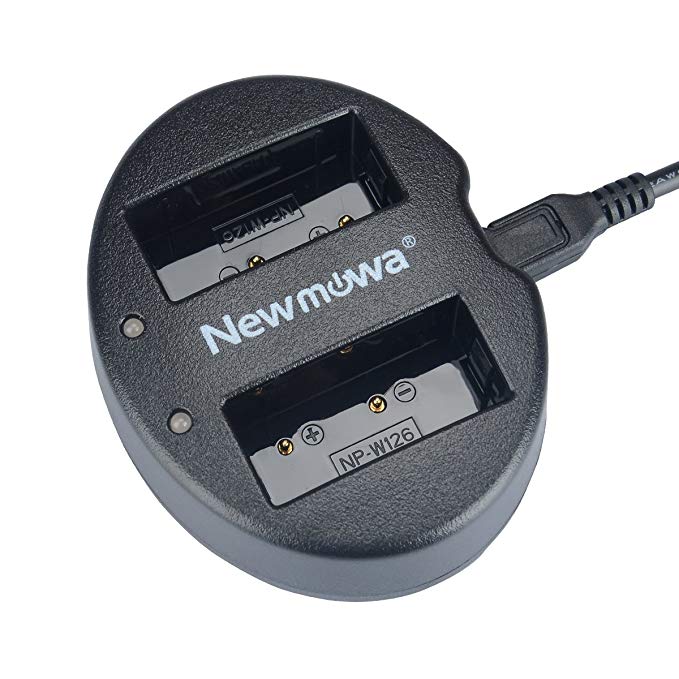 Newmowa Dual USB Charger for Fujifilm NP-W126 NP-W126S and Fujifilm FinePix X-Pro1 X-Pro2 HS30EXR HS33EXR HS35EXR HS50EXR X-A1 X-A2 X-E1 X-E2 X-M1 X-T1 X-T2 X-T10 X-T20 X-T100 X-H1