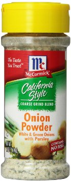 McCormick California Style Coarse Grind Blend Onion Powder White and Green Onions with Parsley 262 Ounce Unit