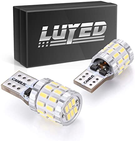 LUYED 2 X 530 Lumens Extremely Bright 9-30v 3014 30-EX Chipsets Canbus W5W 194 168 2825 Led Bulbs,Xenon White(Newest heat dissipation design)