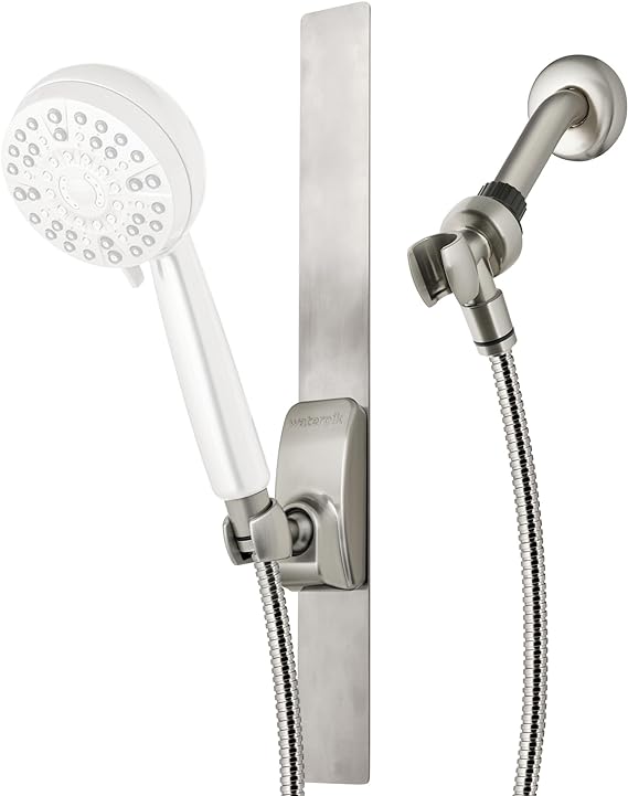 Waterpik Magnetic Slide Strip Accessory Kit, Brushed Nickel - For Handheld Shower Heads (not included) - Height Adjustable