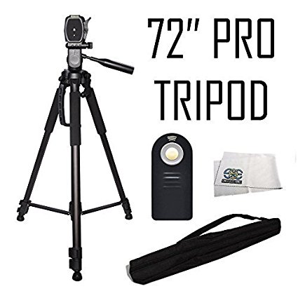 SSE Professional Tripod 3 Way Pan Head Tilt Motion with Built-in Bubble Leveling Plus Wireless IR Remote Control Shutter Release for Digital Cameras