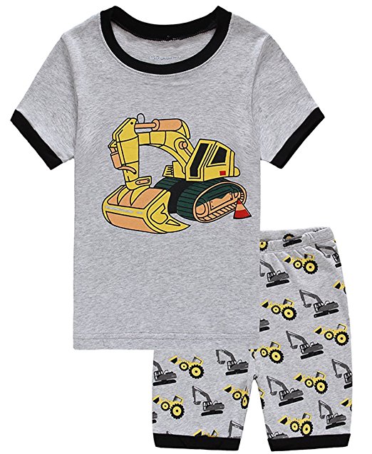 Babypajama Excavator Little Boys' Shorts Pajamas Set 100% Cotton Clothes