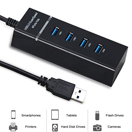 Likorlove 4 Port USB 3.0 Hub High Speed USB Cable Adapter for Compatible with PS4/PS4 Slim/PS4 Pro//XBOXONE/XBOX360/Computer Laptop PC