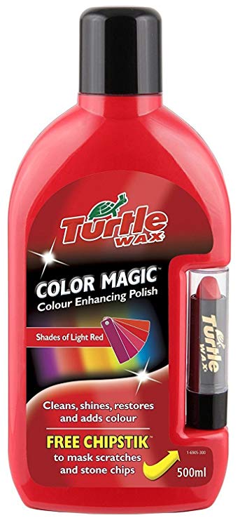 Turtle Wax Colored Car Polish 500ml Covers Scratches, Shines, Restores, Rejuvenates Paint & Finish for a New Look. Classic Original with Chipstick to Mask Scratches & Rock Chips. Choose From 6 Colors