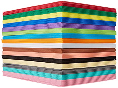 EVA Foam Handicraft Sheets (80 Pack - 6.5 x 9 Inches) Assorted Colorful Crafting Sponge for DIY Projects, Classroom, Parties and More by My Toy House | Thick and Soft Paper, 16 Colors 5 Pieces Each