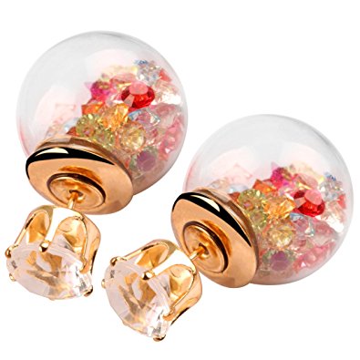 Joylive Crystal Ball Stud Earrings Women Bubble Earrings Pendientes Femenino Earpins 1Pair
