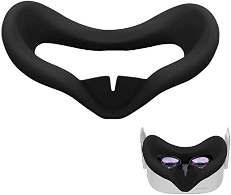 New Silicone Eye Mask Cover Pad for Oculus Quest 2 VR Headset Breathable Anti-Sweat Light Blocking Eye Cover for Oculus Quest2 (Black)