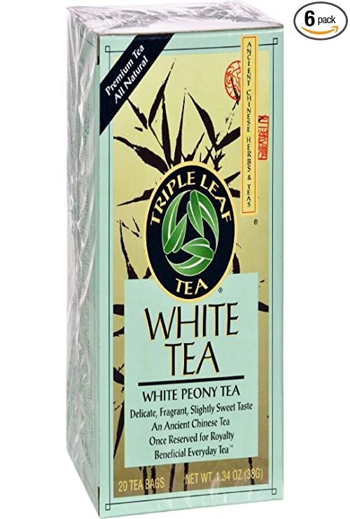 Triple Leaf White Tea - 20 bags per pack -- 6 packs per case.