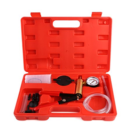 FEMOR Hand Held Brake Bleeder & Vacuum Pump Test Tuner Kit Tools with Case, 2 in 1 Automotive Tools with Adapters for Vehicle