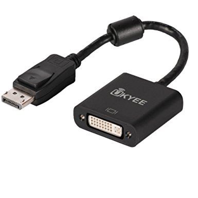 Display Port to DVI Adapter Converter,UKYEE DisplayPort DP To DVI-I/D Adapter Displayport Splitter Male to Female Cable 1080P in Black for Dell HP Lenovo Asus HDTV (DisplayPort to DVI Adapter)