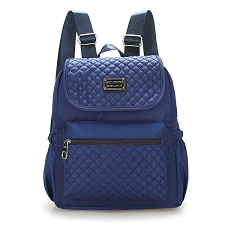 Women Nylon Shoulder Bags, Veriya Lightweight Waterproof Casual Travel School Backpack Rucksack Student Schoolbag Multipurpose Daypack for Teenager Ladies --Large Capacity (Dark Blue)